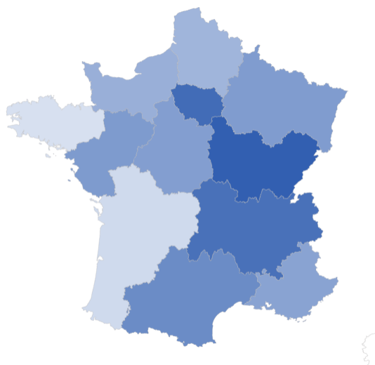 Carte de la pénurie des carburants en France